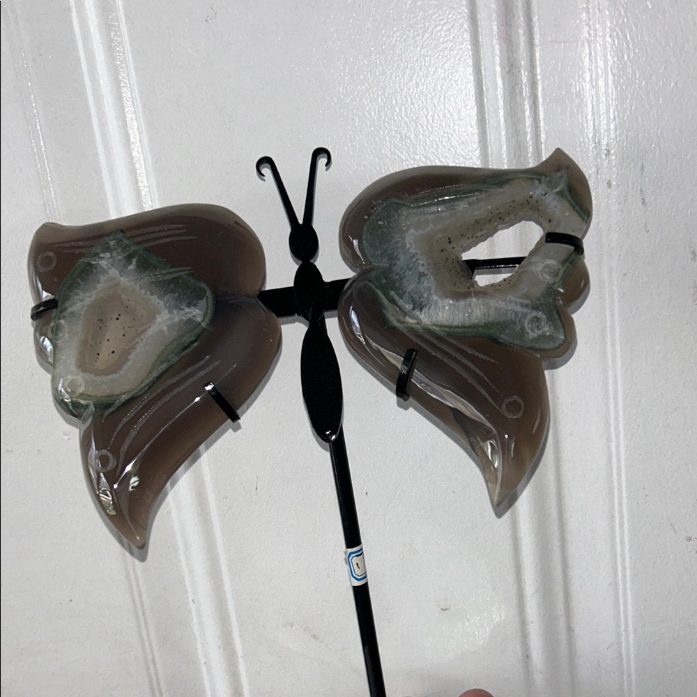 Decorative Butterfly Agate on stand Large wings